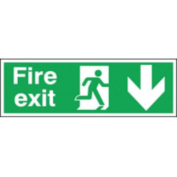 Jangro Fire Exit with running man and arrow down 150x450 S/A