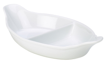 Genware Porcelain Divided Veg Dish 28cm White