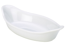 Genware Porcelain Oval Eared Dish 28cm White