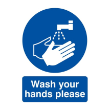 Wash Your Hands Please Sign 210x148mm Rigid