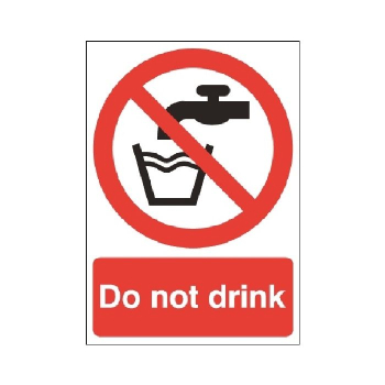 Do not drink Sign 100 x 75mm Rigid